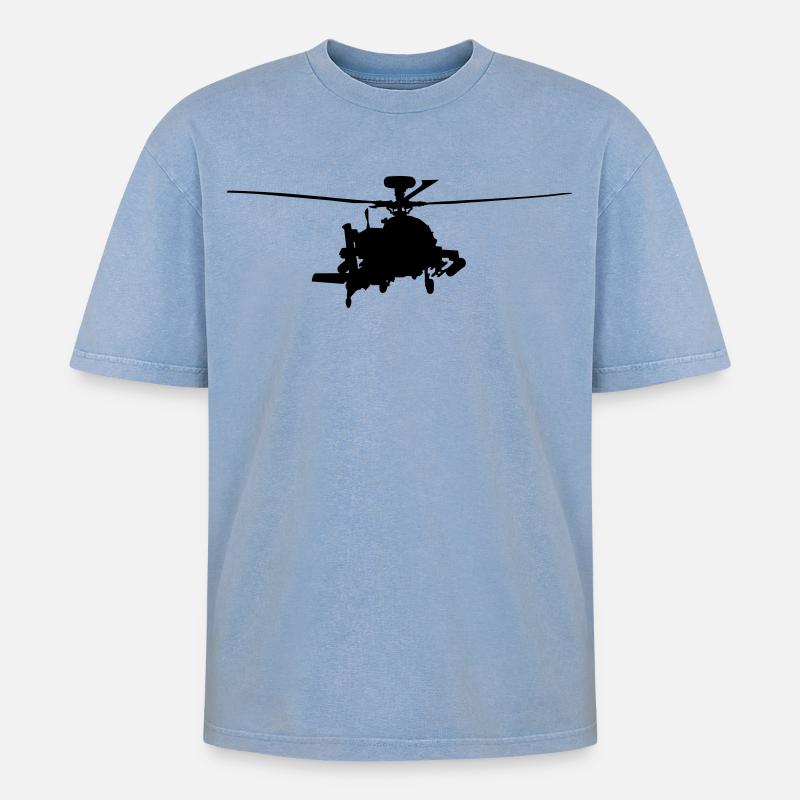 Apache - T-shirt Premium unisexe oversize acid-washed - bleu délavé acide