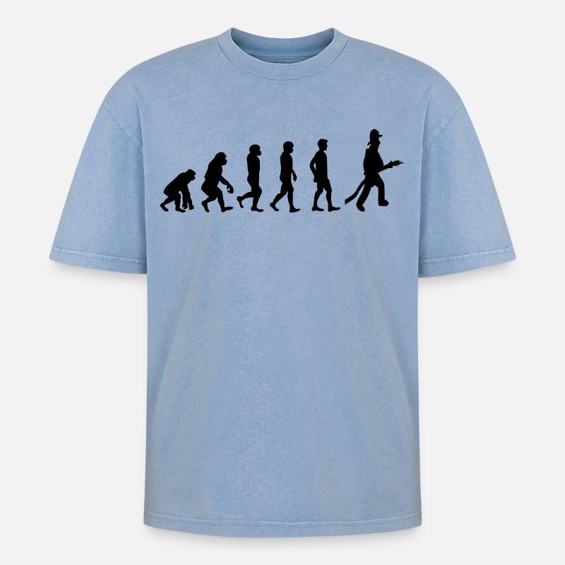Fire evolution - Oversized Unisex Premium Acid-Washed T-Shirt - acid washed blue