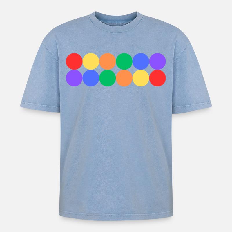 Rainbow Pride - Oversized Unisex Premium Acid-Washed T-Shirt - Blau Acid Wash