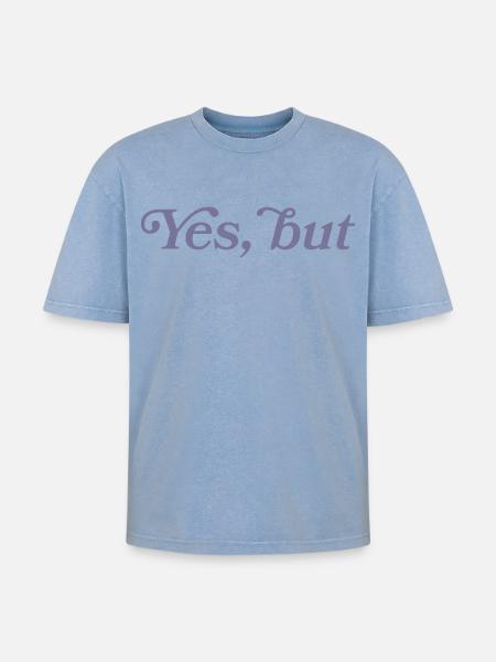 Ja, aber... - T-shirt Premium unisexe oversize acid-washed - bleu délavé acide