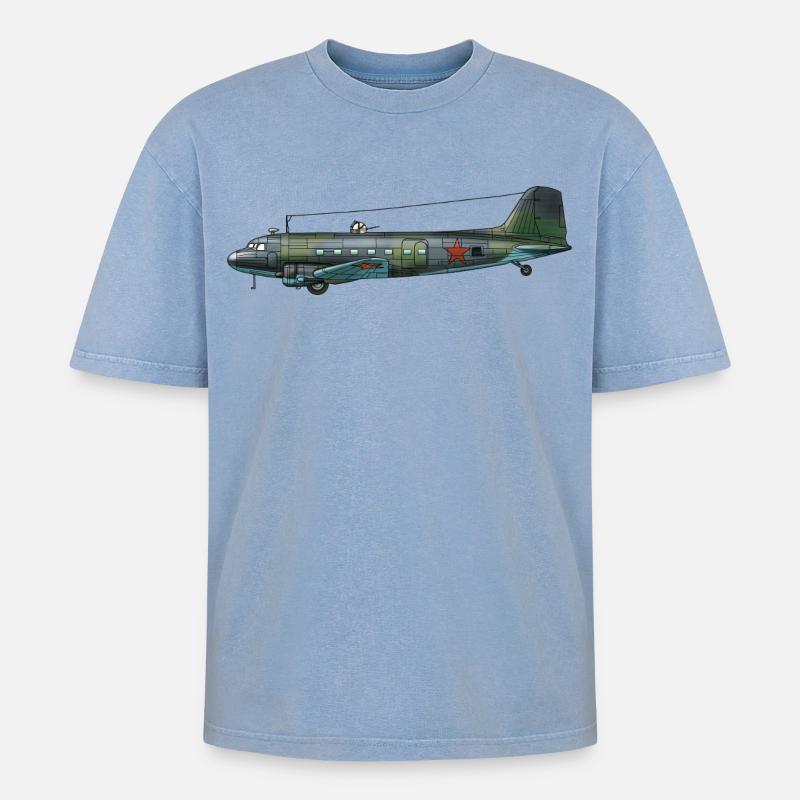 Li-2 - Oversized Unisex Premium Acid-Washed T-Shirt - Blau Acid Wash