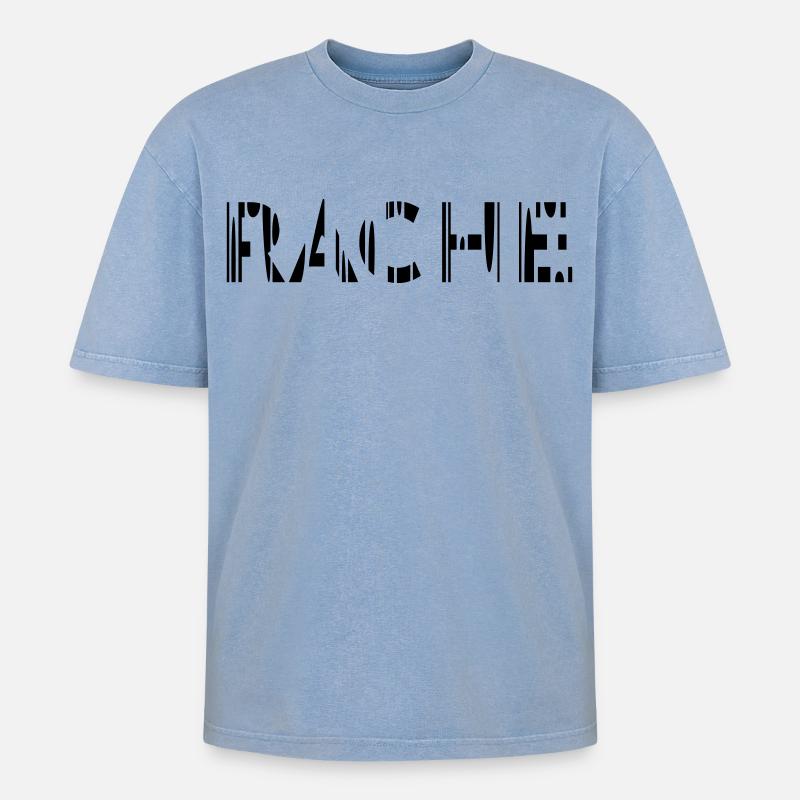 Rache - Oversized Unisex Premium Acid-Washed T-Shirt - Blau Acid Wash