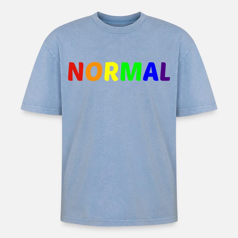 NORMAL - Oversized Unisex Premium Acid-Washed T-Shirt - Blau Acid Wash