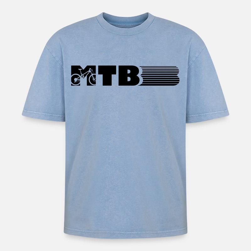 VTT design - T-shirt Premium unisexe oversize acid-washed - bleu délavé acide