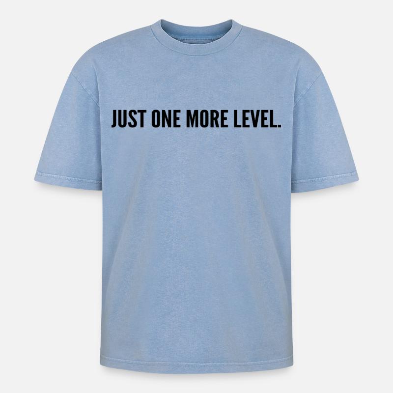 Nur noch eine Ebene - Oversized Unisex Premium Acid-Washed T-Shirt - Blau Acid Wash