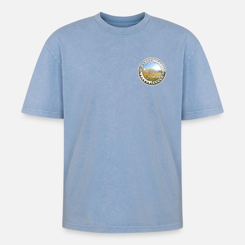 ls_oldtimer Logo - Oversized Unisex Premium Acid-Washed T-Shirt - Blau Acid Wash