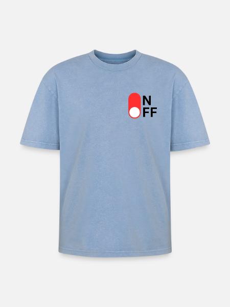ON/OFF mode - Oversized Unisex Premium Acid-Washed T-Shirt - acid washed blue