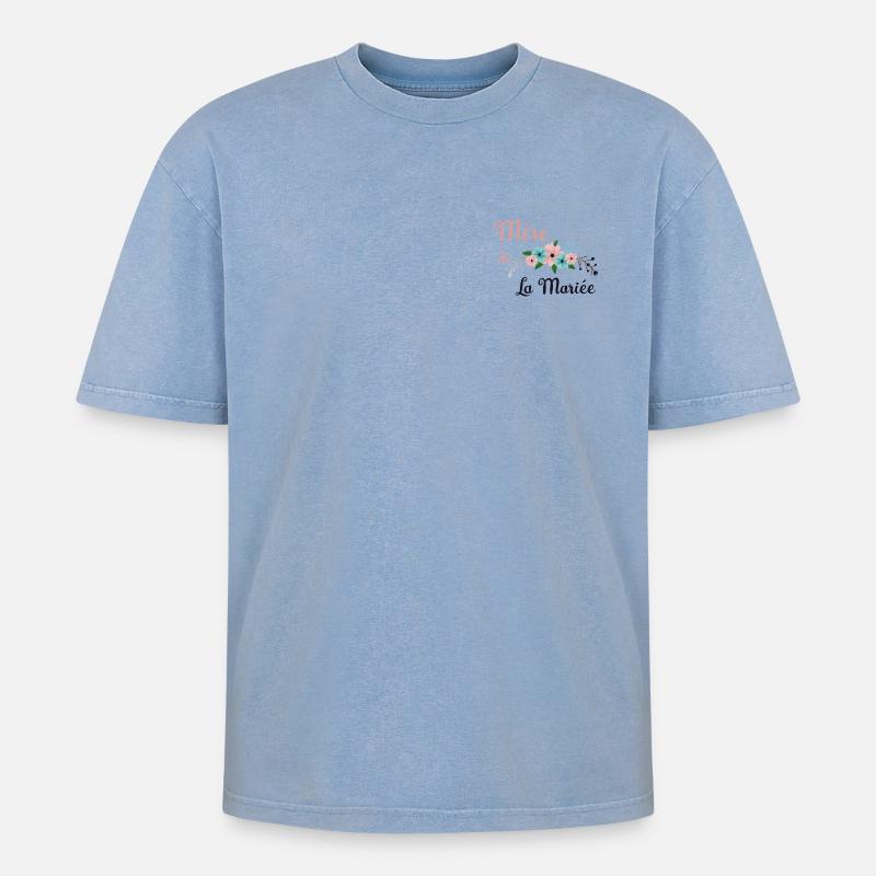 Brautmutter - Bukolische Sammlung - Oversized Unisex Premium Acid-Washed T-Shirt - Blau Acid Wash