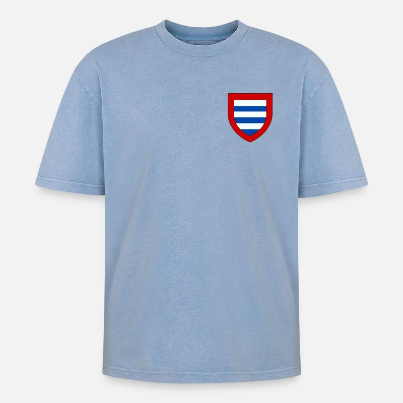 Blason du Goële - T-shirt Premium unisexe oversize acid-washed - bleu délavé acide
