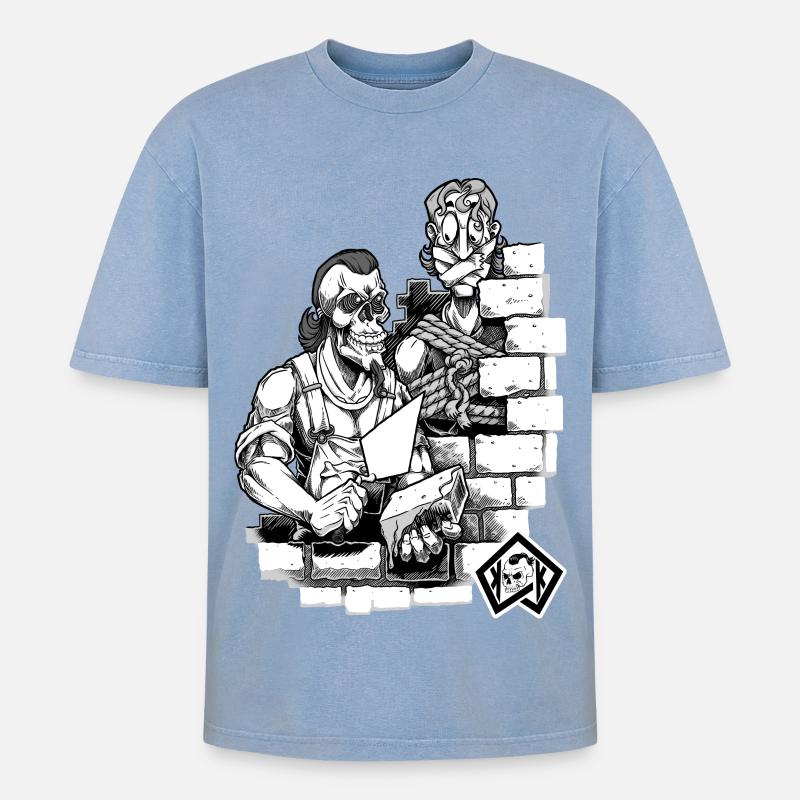 Bricklayer, master mason, craftsman - Oversized Unisex Premium Acid-Washed T-Shirt - acid washed blue