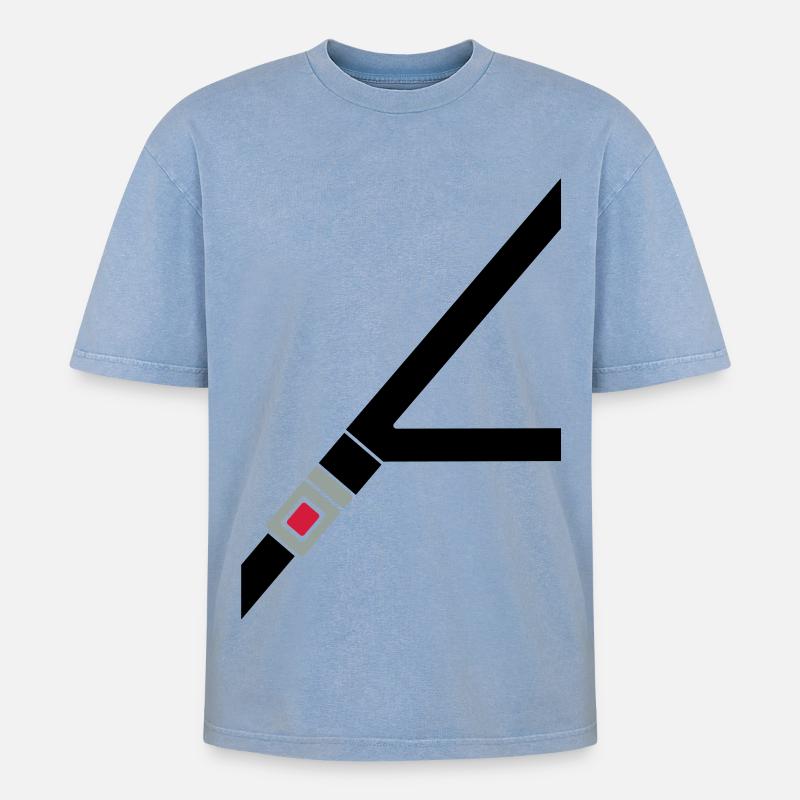 Sicherheitsgurt - Oversized Unisex Premium Acid-Washed T-Shirt - Blau Acid Wash