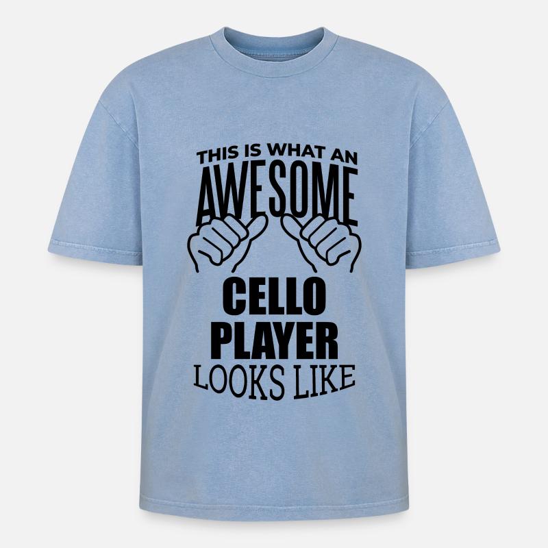 violoncelle - T-shirt Premium unisexe oversize acid-washed - bleu délavé acide