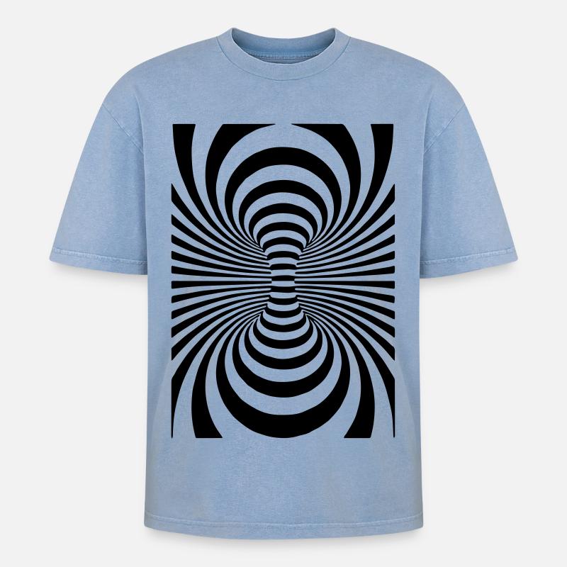 Coole Kunst,Kunst,Art,Design,Kreise, - Oversized Unisex Premium Acid-Washed T-Shirt - Blau Acid Wash