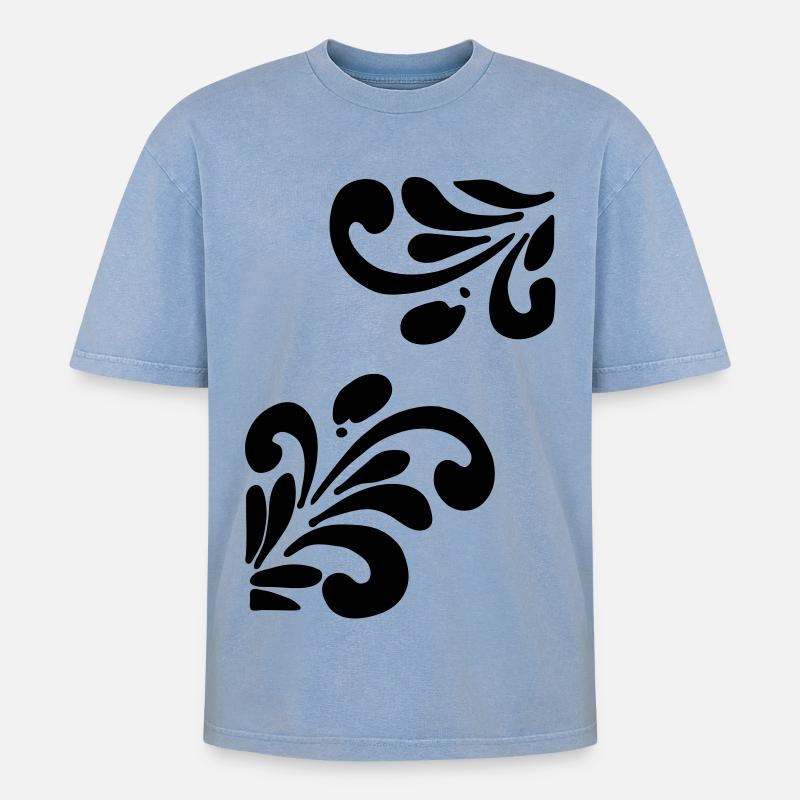 Bembeltattoo - Oversized Unisex Premium Acid-Washed T-Shirt - Blau Acid Wash