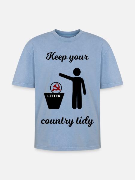 Socialism and Capitalism Funny - Oversized Unisex Premium Acid-Washed T-Shirt - acid washed blue