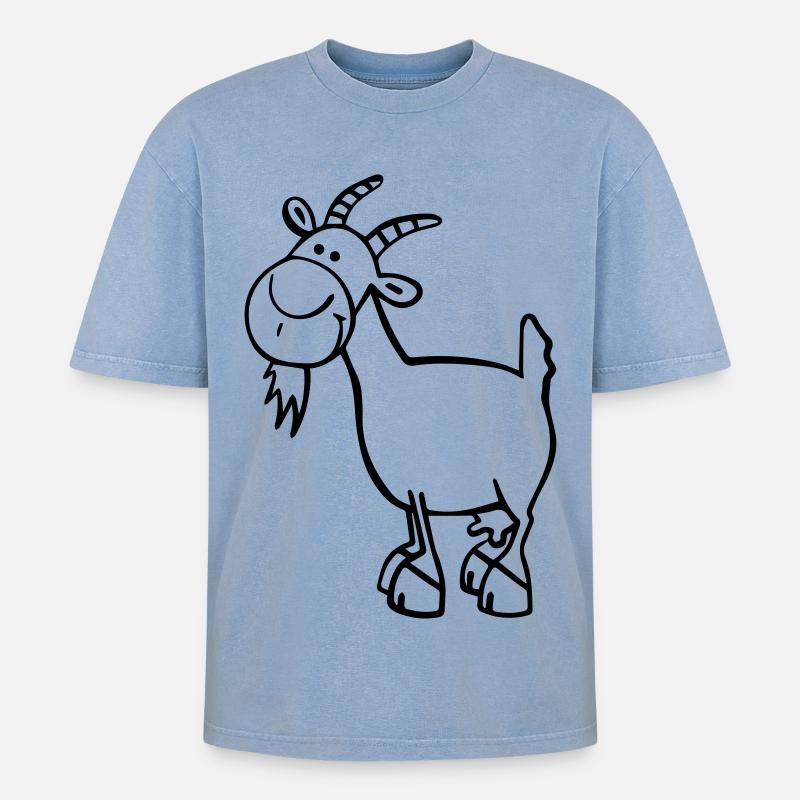 Chévre - T-shirt Premium unisexe oversize acid-washed - bleu délavé acide