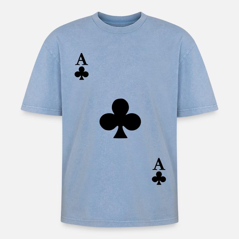 As de Trefle - T-shirt Premium unisexe oversize acid-washed - bleu délavé acide