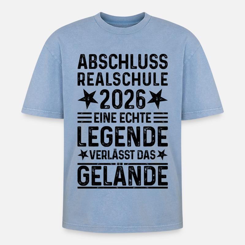 Diplôme du secondaire 2026 - T-shirt Premium unisexe oversize acid-washed - bleu délavé acide
