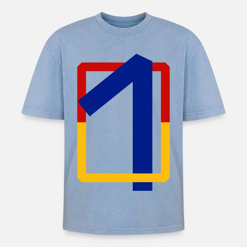 Ten angular - Oversized Unisex Premium Acid-Washed T-Shirt - acid washed blue