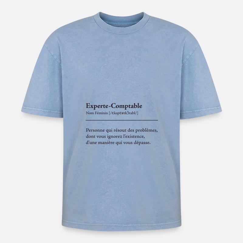 Experte Comptable Definition - T-shirt Premium unisexe oversize acid-washed - bleu délavé acide