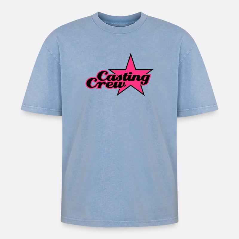 Casting Crew | Star | Stern - Oversized Unisex Premium Acid-Washed T-Shirt - acid washed blue