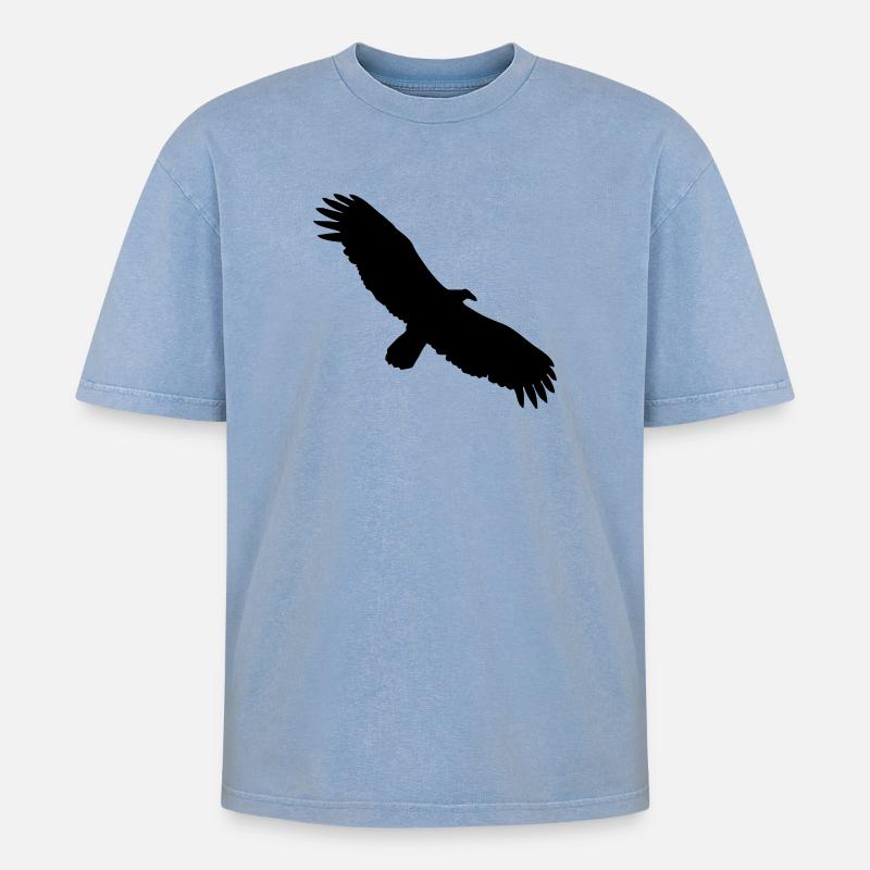Condor - Oversized Unisex Premium Acid-Washed T-Shirt - Blau Acid Wash
