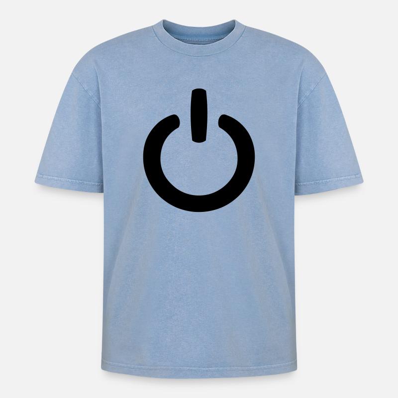 Symbole de puissance - T-shirt Premium unisexe oversize acid-washed - bleu délavé acide
