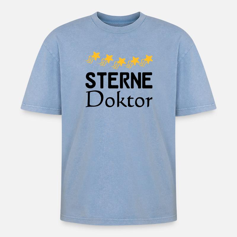 Sterne Doktor Geschenk - Oversized Unisex Premium Acid-Washed T-Shirt - Blau Acid Wash