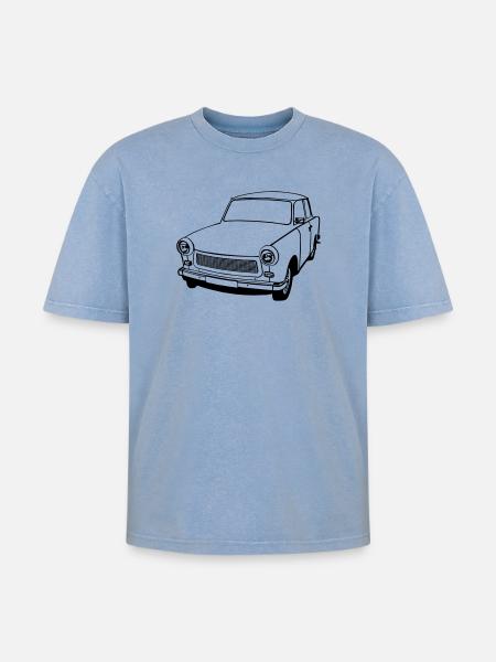 , Ostalgie , DDR Kult , Oldtimer (25) - Oversized Unisex Premium Acid-Washed T-Shirt - Blau Acid Wash