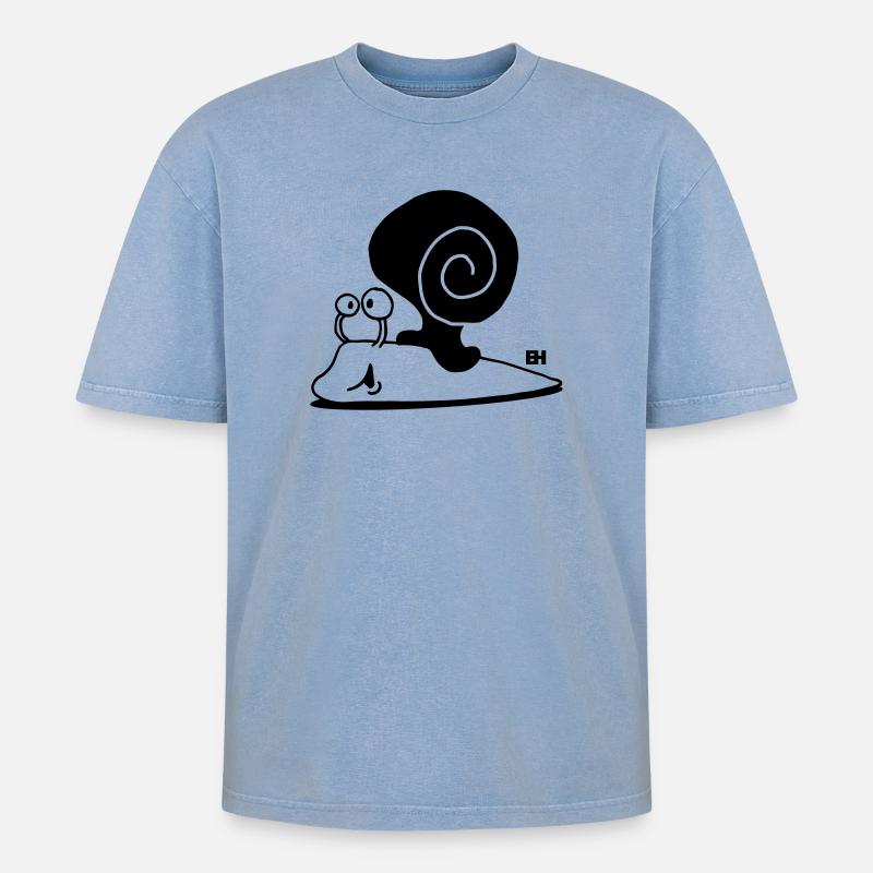 Escargot - T-shirt Premium unisexe oversize acid-washed - bleu délavé acide