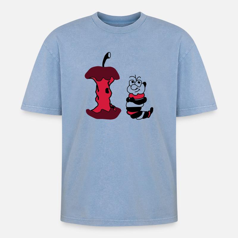 wurm - Oversized Unisex Premium Acid-Washed T-Shirt - acid washed blue
