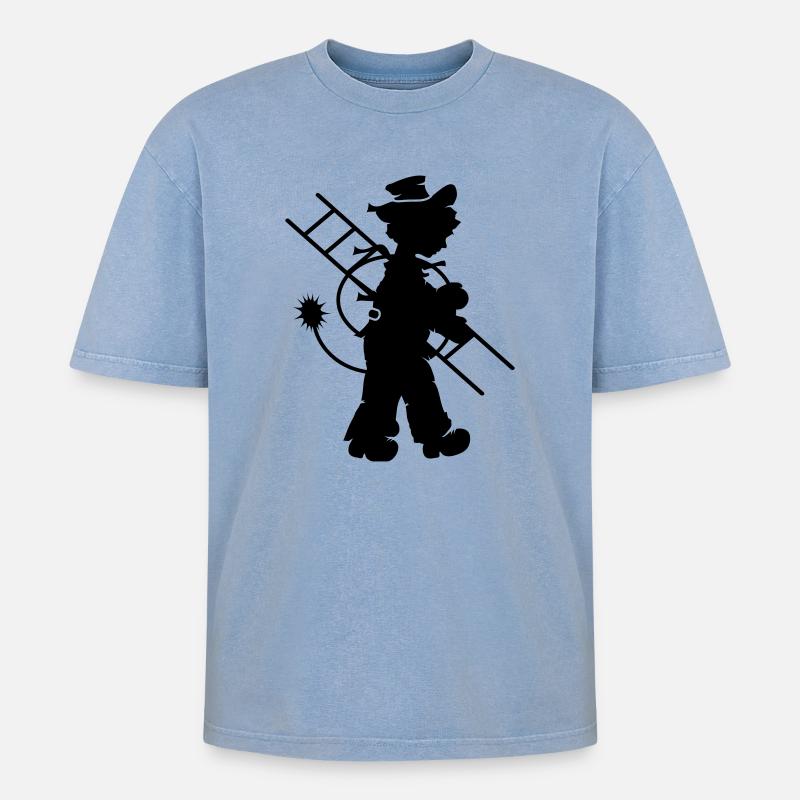 chimney sweep - Oversized Unisex Premium Acid-Washed T-Shirt - acid washed blue