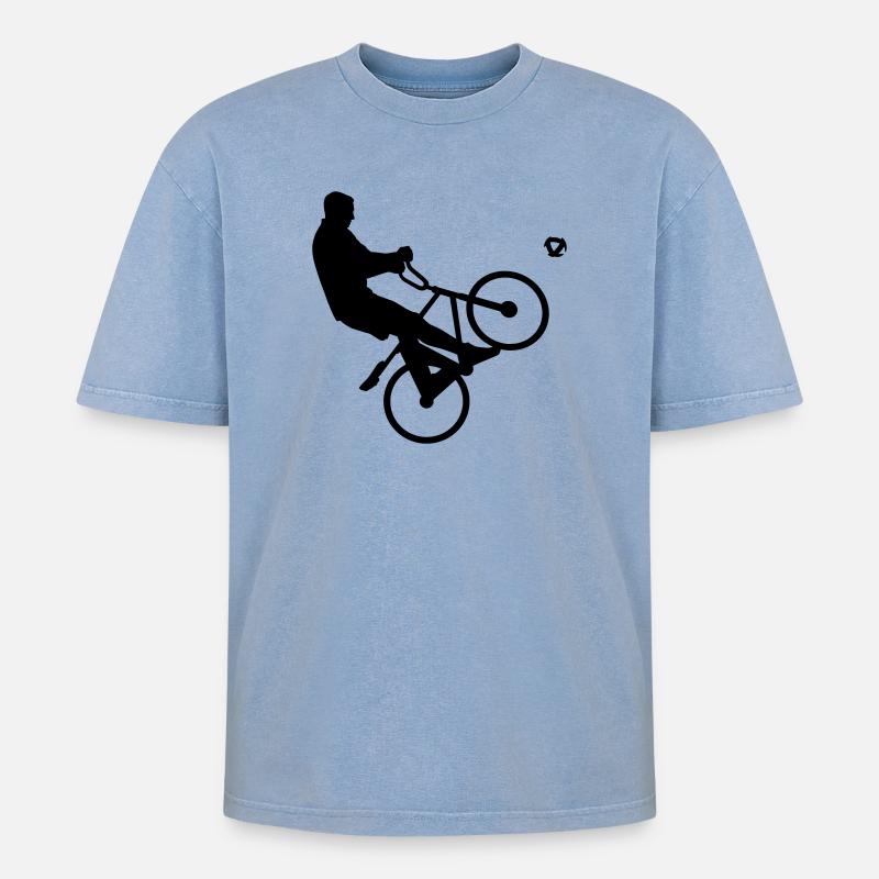 Cycle ball - T-shirt Premium unisexe oversize acid-washed - bleu délavé acide