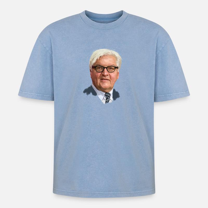 Frank-Walter Steinmeier - Oversized Unisex Premium Acid-Washed T-Shirt - acid washed blue