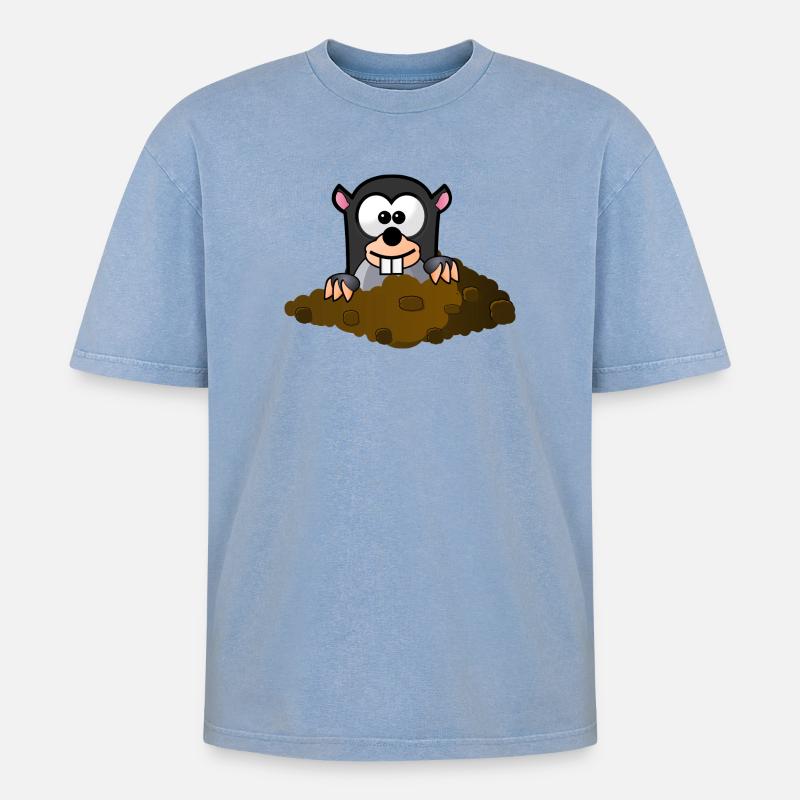 Molecule comic style - Oversized Unisex Premium Acid-Washed T-Shirt - acid washed blue
