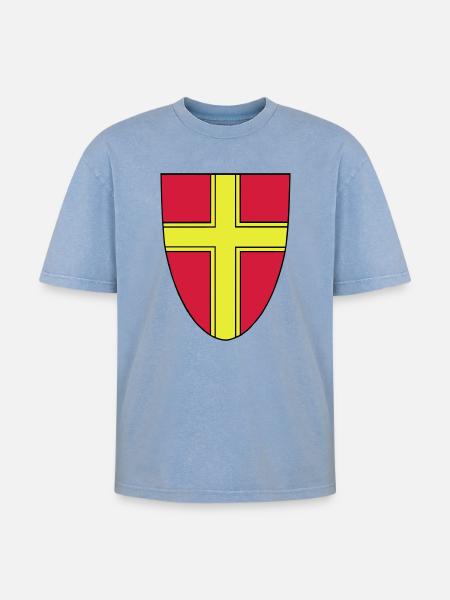 Vienna Vekto - Oversized Unisex Premium Acid-Washed T-Shirt - Blau Acid Wash