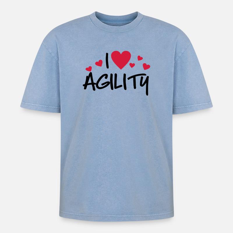 agility - T-shirt Premium unisexe oversize acid-washed - bleu délavé acide