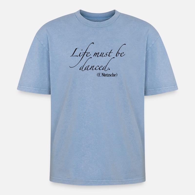 tanzen - Oversized Unisex Premium Acid-Washed T-Shirt - Blau Acid Wash