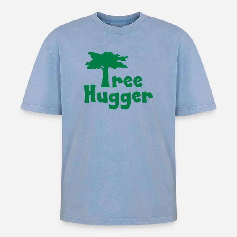 Tree Hugger - T-shirt Premium unisexe oversize acid-washed - bleu délavé acide
