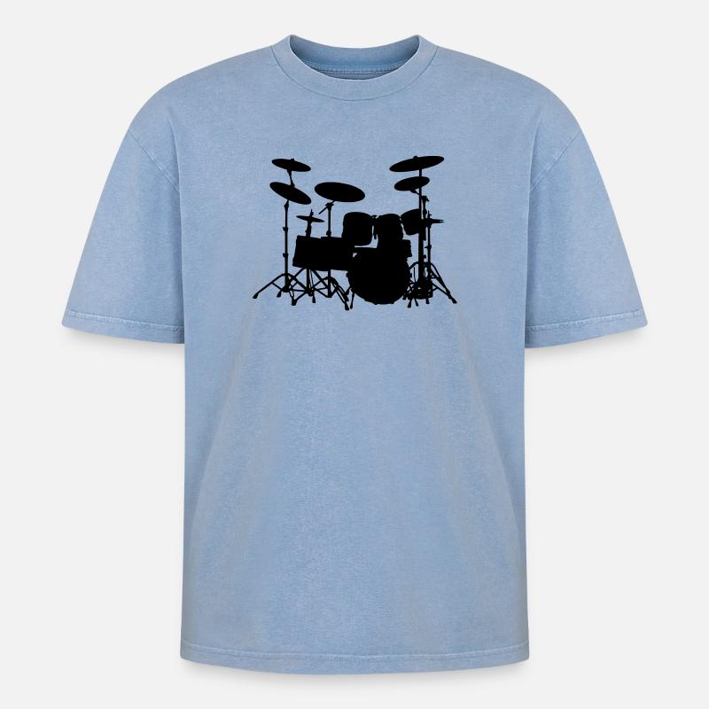 Drumset - T-shirt Premium unisexe oversize acid-washed - bleu délavé acide