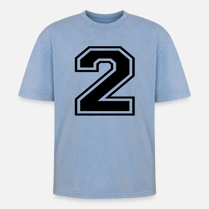 2 - Oversized Unisex Premium Acid-Washed T-Shirt - Blau Acid Wash