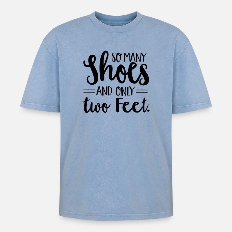 Schuhe - Oversized Unisex Premium Acid-Washed T-Shirt - Blau Acid Wash