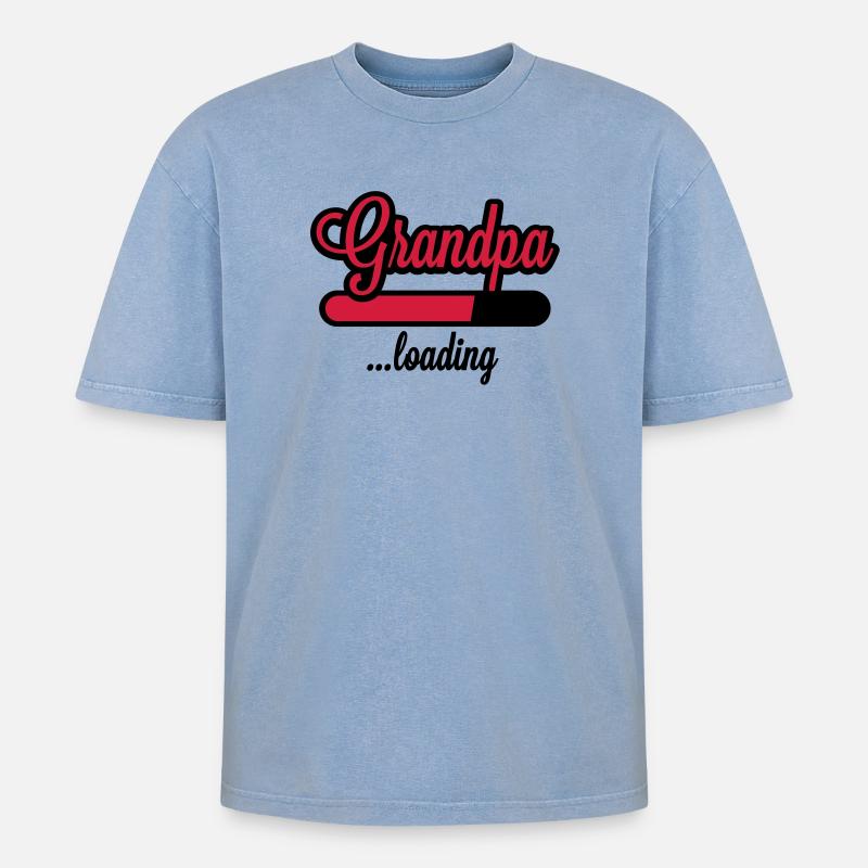 Grandpa loading - Oversized Unisex Premium Acid-Washed T-Shirt - acid washed blue