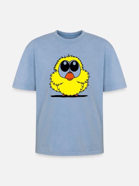 oiseau - T-shirt Premium unisexe oversize acid-washed - bleu délavé acide