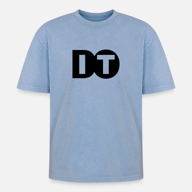 Do it! - Oversized Unisex Premium Acid-Washed T-Shirt - Blau Acid Wash