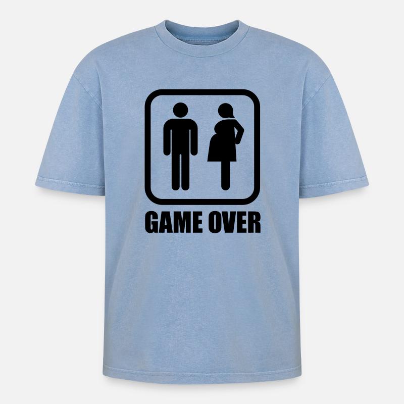 Game over - enceinte - T-shirt Premium unisexe oversize acid-washed - bleu délavé acide