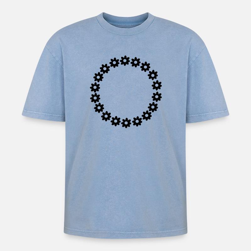 Une couronne de fleurs - T-shirt Premium unisexe oversize acid-washed - bleu délavé acide