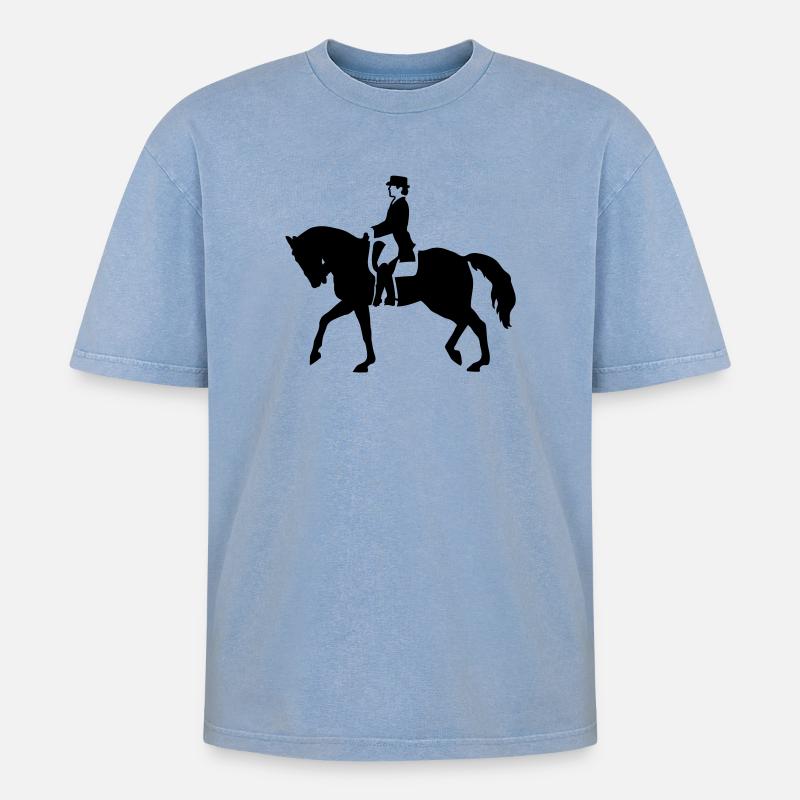 pferd - T-shirt Premium unisexe oversize acid-washed - bleu délavé acide