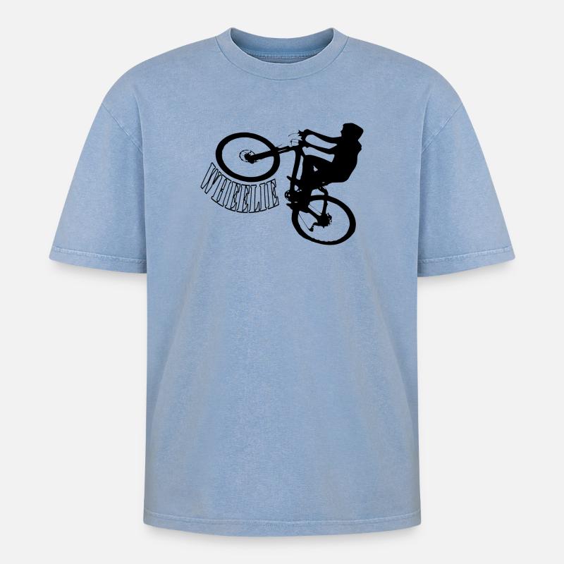 Roue roue - T-shirt Premium unisexe oversize acid-washed - bleu délavé acide