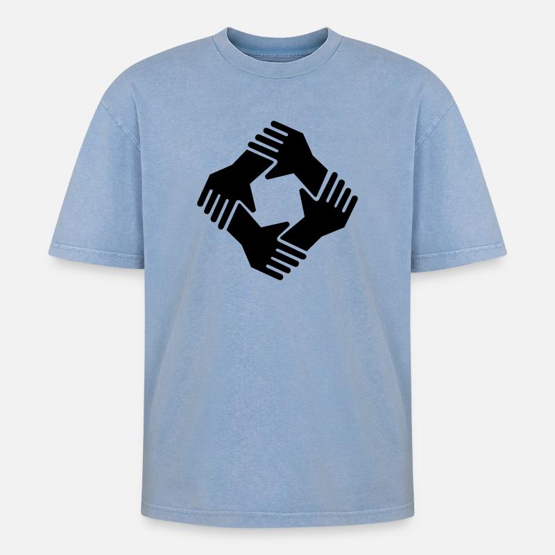 ensemble - T-shirt Premium unisexe oversize acid-washed - bleu délavé acide